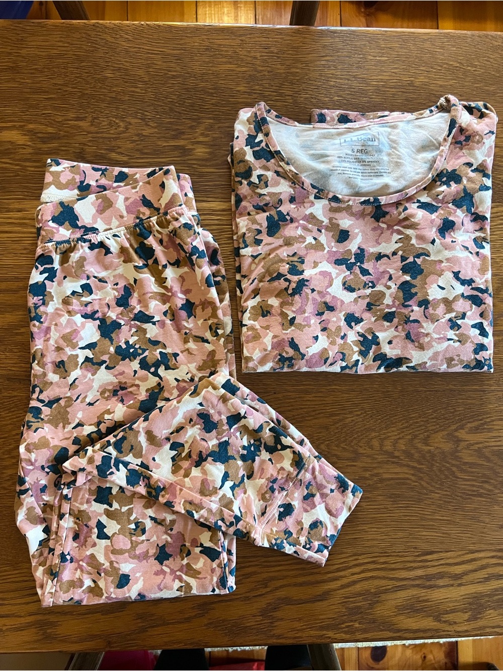 Womens Pink Camouflage Pajama Set